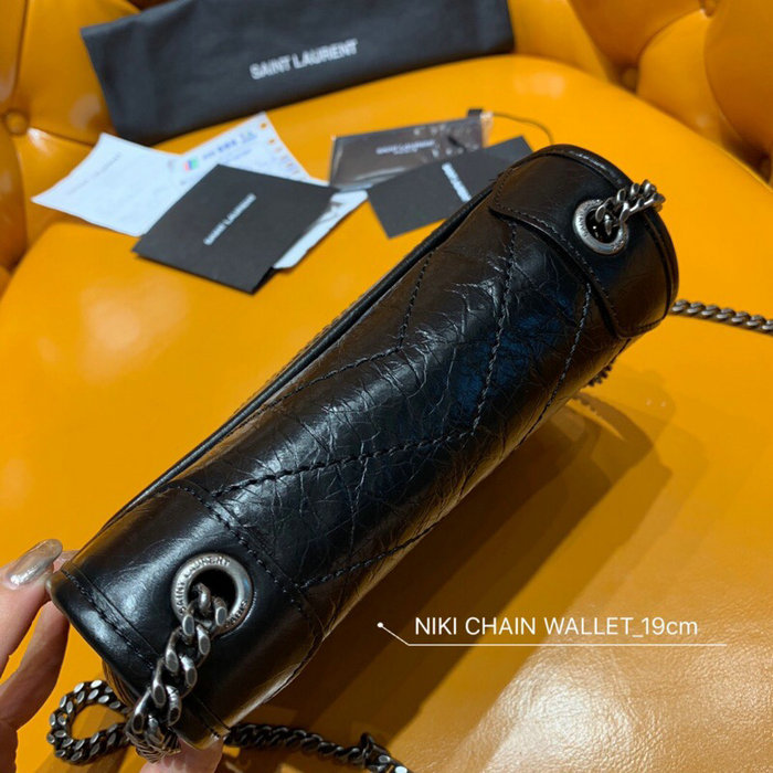 Saint Laurent Niki Chain Wallet Black 583103