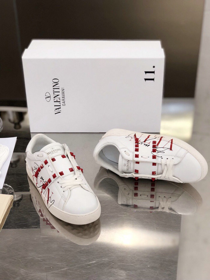 Valentino Garavani Rockstud Leather Sneakers White VS18068