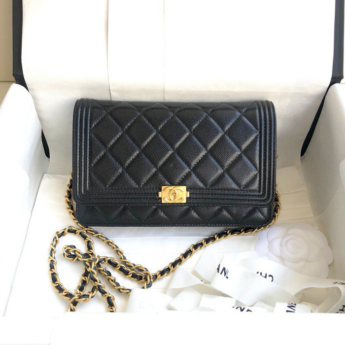 Boy Chanel Grained Calfskin WOC Bag Black A80389