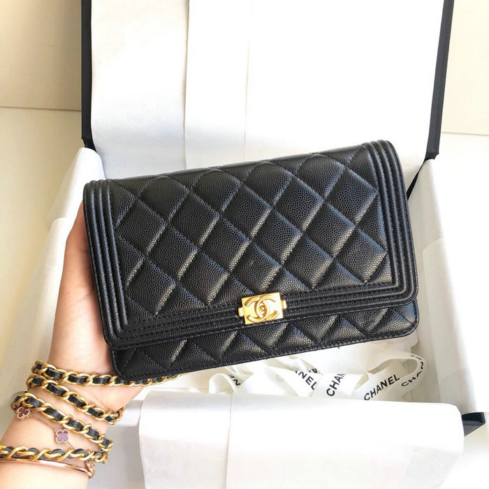 Boy Chanel Grained Calfskin WOC Bag Black A80389