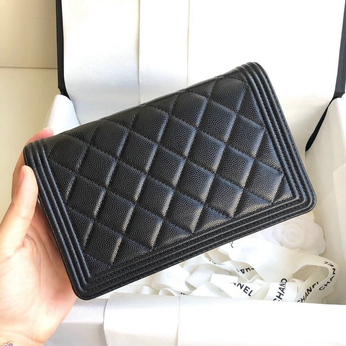 Boy Chanel Grained Calfskin WOC Bag Black A80389