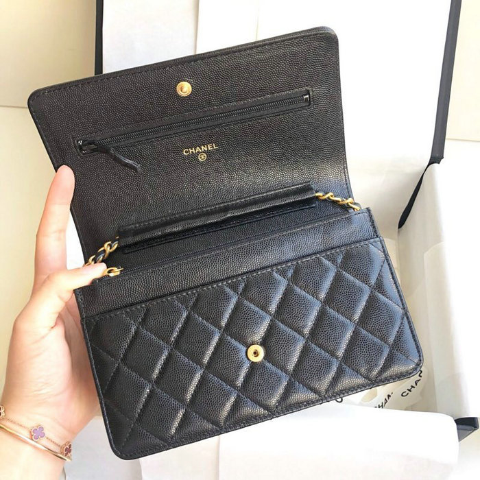 Boy Chanel Grained Calfskin WOC Bag Black A80389