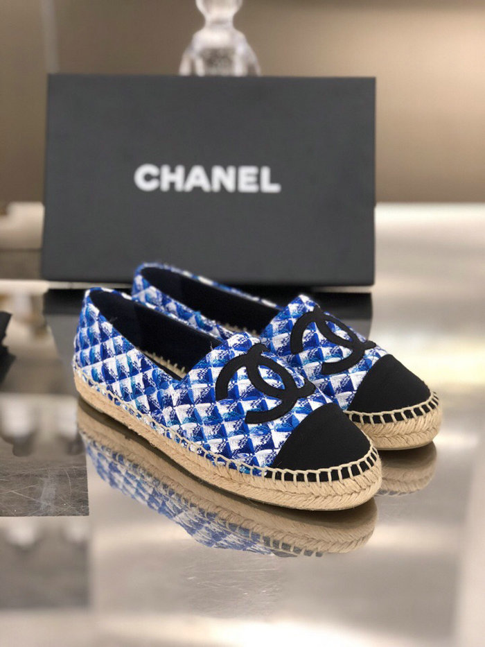 Chanel Tweed Espadrilles Blue C18061