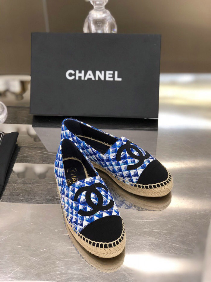 Chanel Tweed Espadrilles Blue C18061