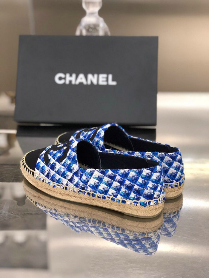 Chanel Tweed Espadrilles Blue C18061