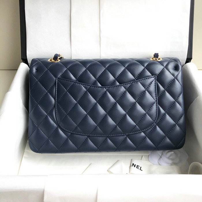 Classic Chanel Lambskin Flap Shoulder Bag Blue A1112