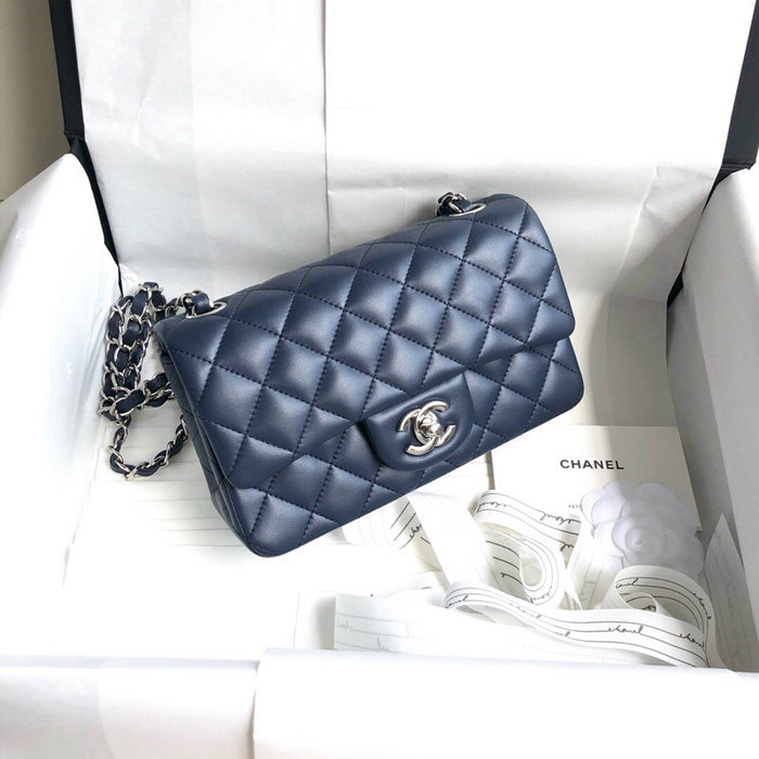 Classic Chanel Lambskin Small Flap Bag Blue CF1116