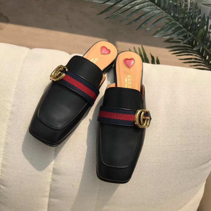 Gucci Leather Slipper Black 423694