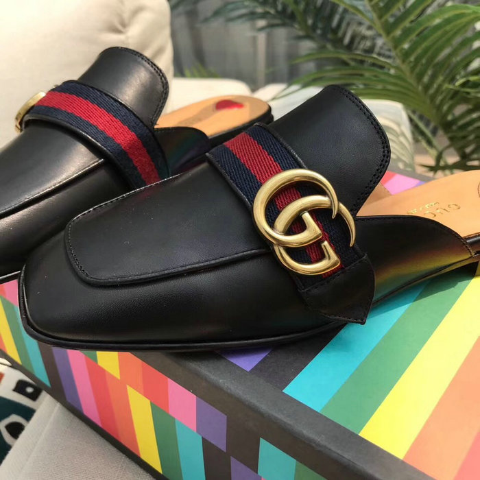 Gucci Leather Slipper Black 423694