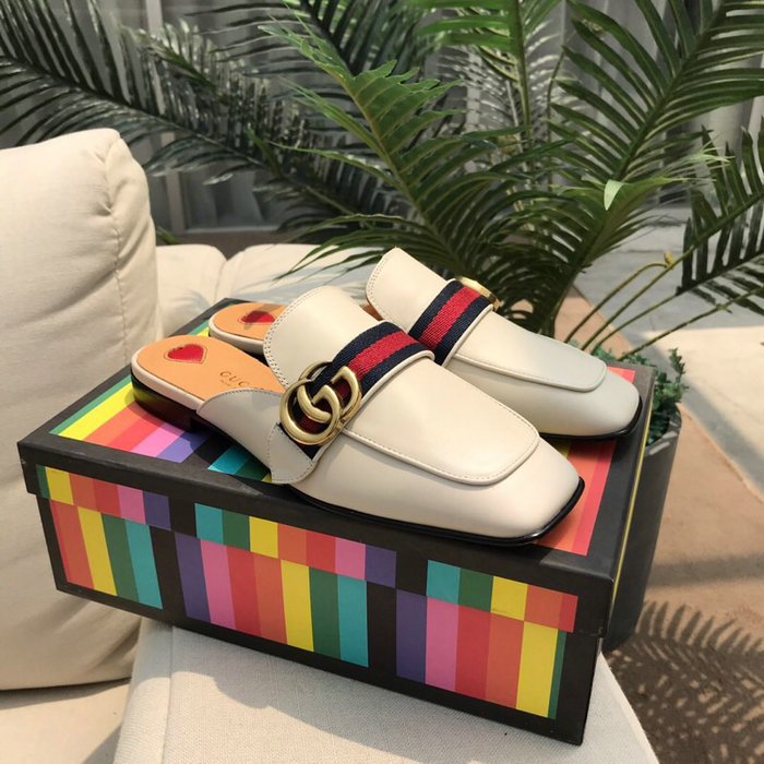 Gucci Leather Slipper White 423694