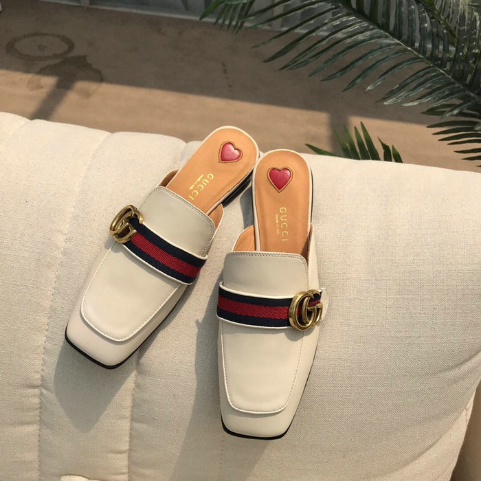 Gucci Leather Slipper White 423694