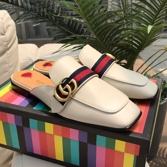 Gucci Leather Slipper White 423694