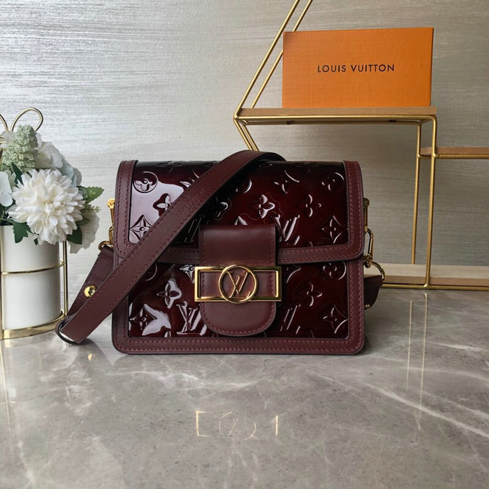 Louis Vuitton Monogram Vernis Mini Dauphine Burgundy M44580