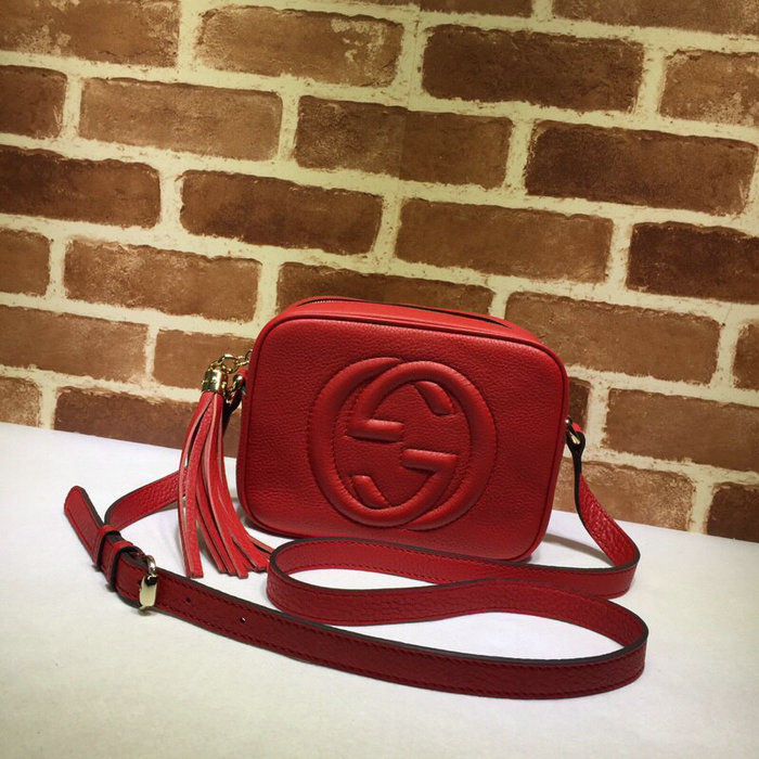 Gucci Soho Leather Disco Bag Red 308364