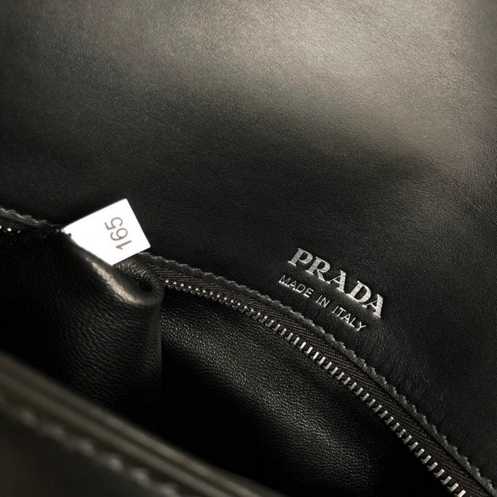 Prada Manuelle Leather Shoulder Bag Black 1BD166