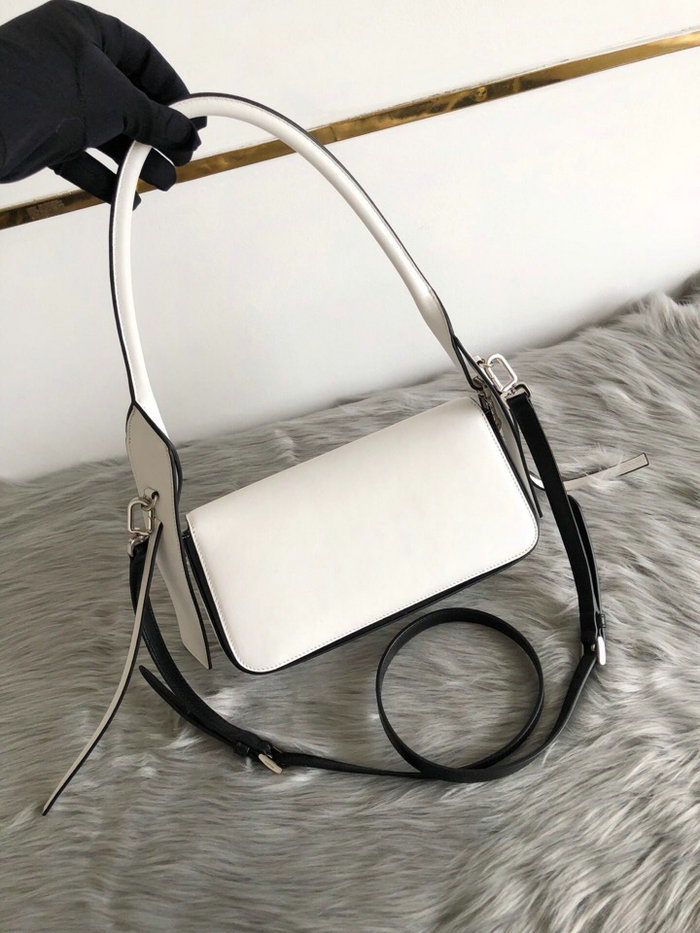 Prada Manuelle Leather Shoulder Bag White 1BD166