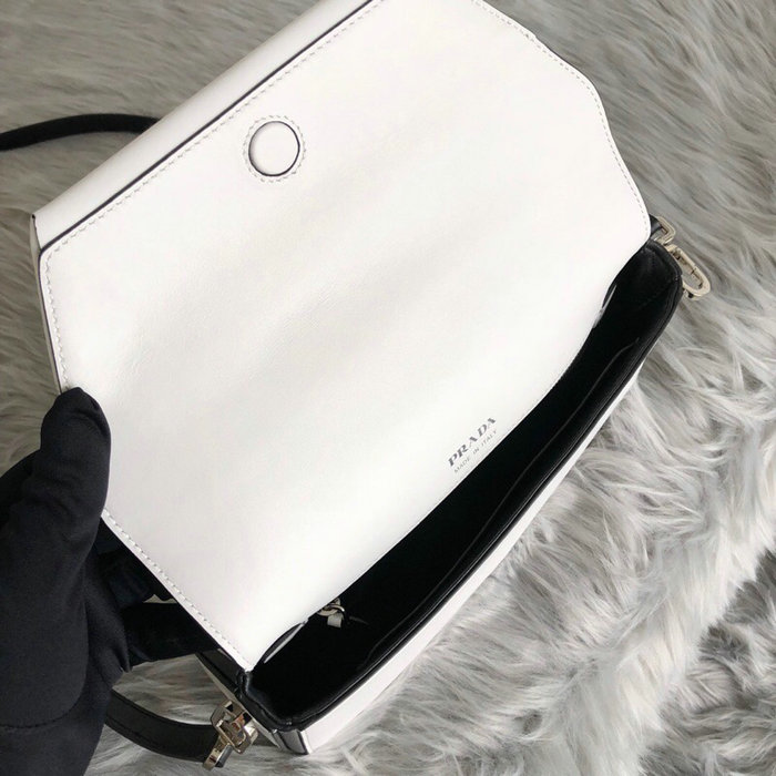 Prada Manuelle Leather Shoulder Bag White 1BD166