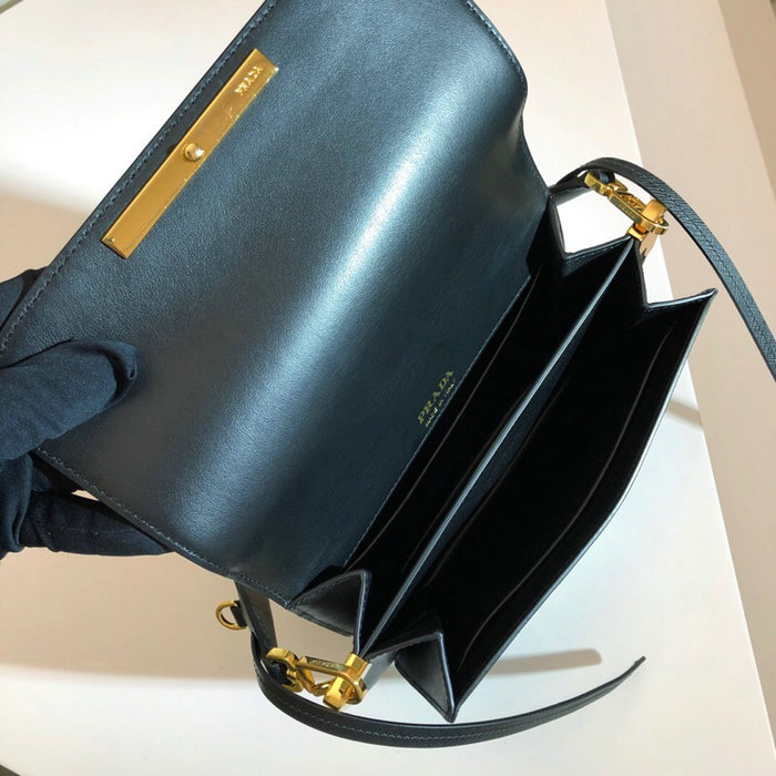 Prada Saffiano Leather Shoulder Bag Black 1BD165