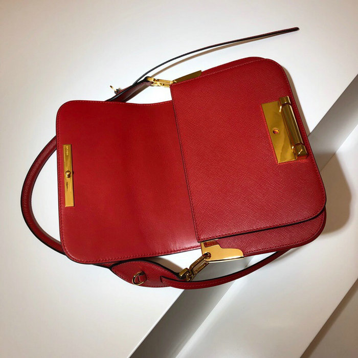 Prada Saffiano Leather Shoulder Bag Red 1BD165