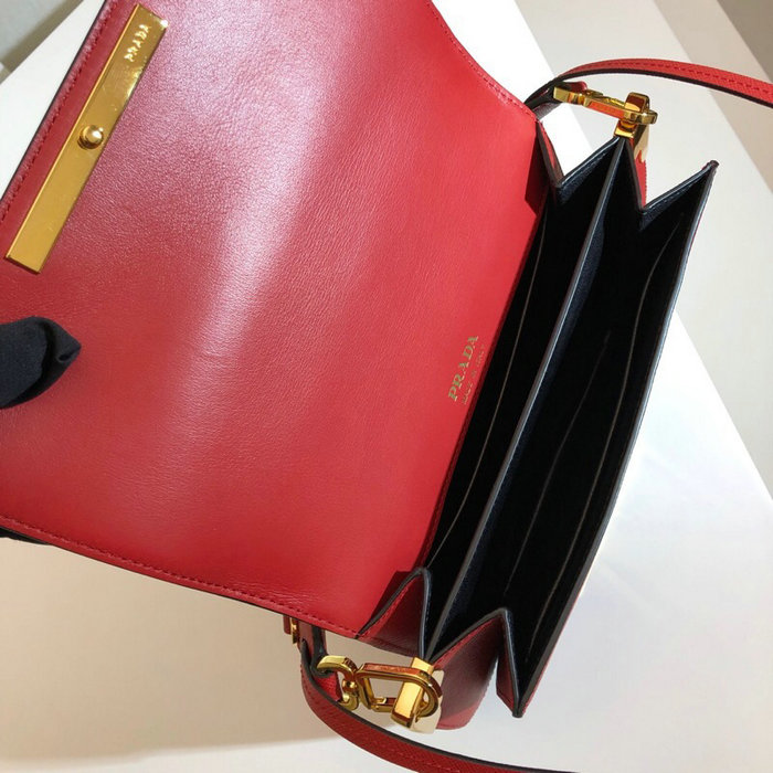 Prada Saffiano Leather Shoulder Bag Red 1BD165