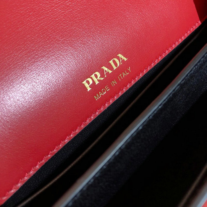 Prada Saffiano Leather Shoulder Bag Red 1BD165