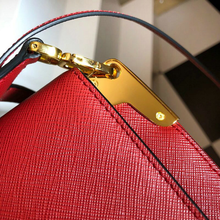 Prada Saffiano Leather Shoulder Bag Red 1BD165