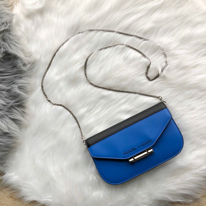 Prada Sybille Leather Mini Bag Blue 1DH011