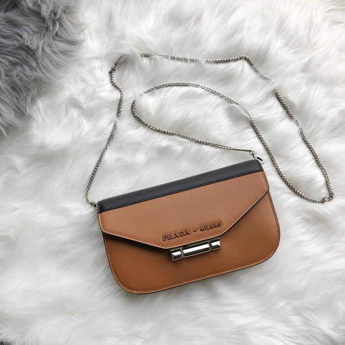 Prada Sybille Leather Mini Bag Brown 1DH011