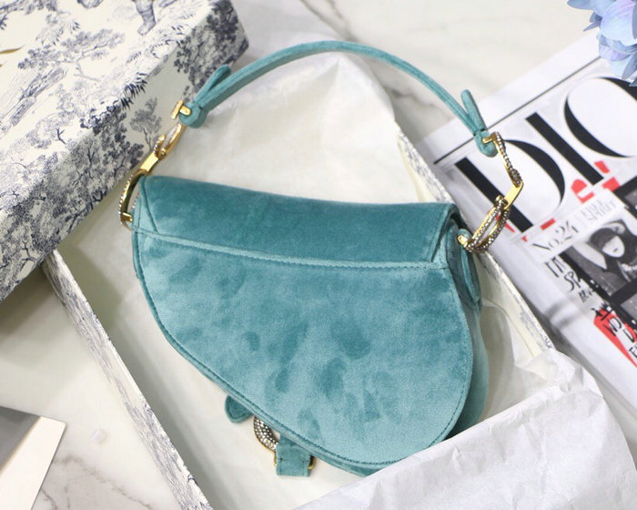 Dior Velvet Saddle Bag Green D07231