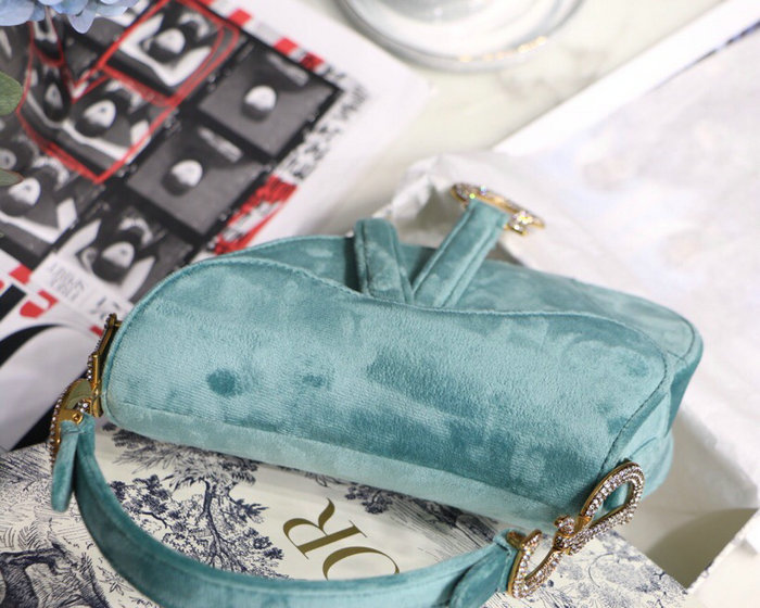 Dior Velvet Saddle Bag Green D07231