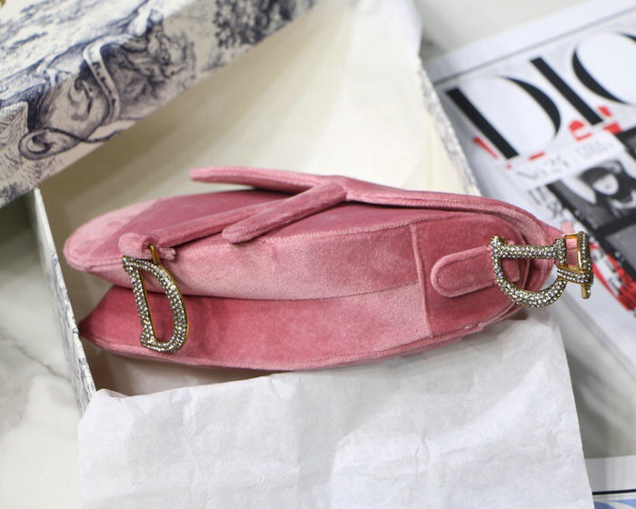 Dior Velvet Saddle Bag Pink D07231