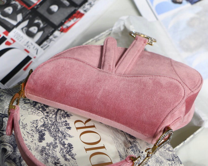 Dior Velvet Saddle Bag Pink D07231