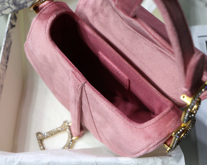 Dior Velvet Saddle Bag Pink D07231