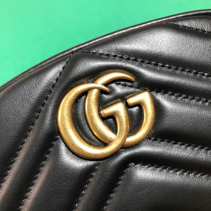 Gucci GG Marmont Matelasse Leather Belt Bag Black 476434