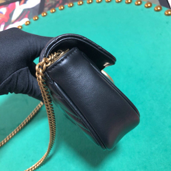 Gucci GG Marmont Matelasse Leather Super Mini Bag Black 476433