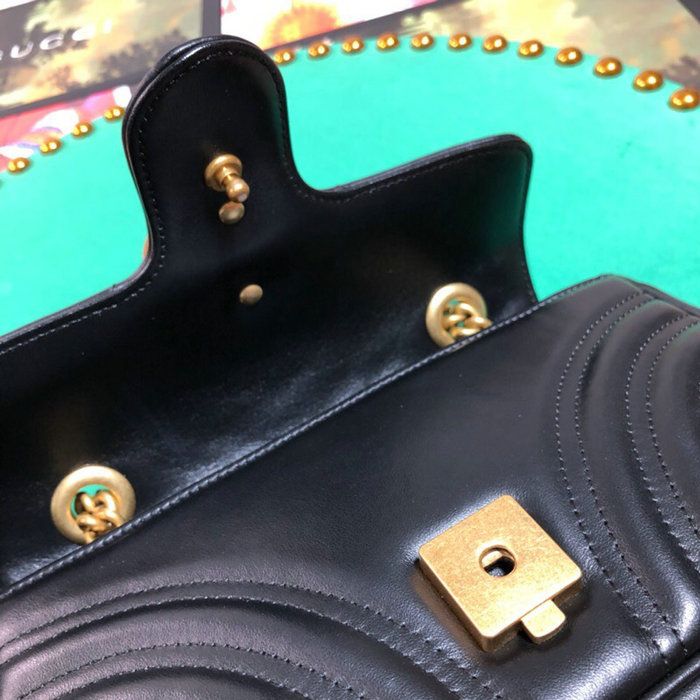 Gucci GG Marmont Matelasse Mini Bag Black 446744