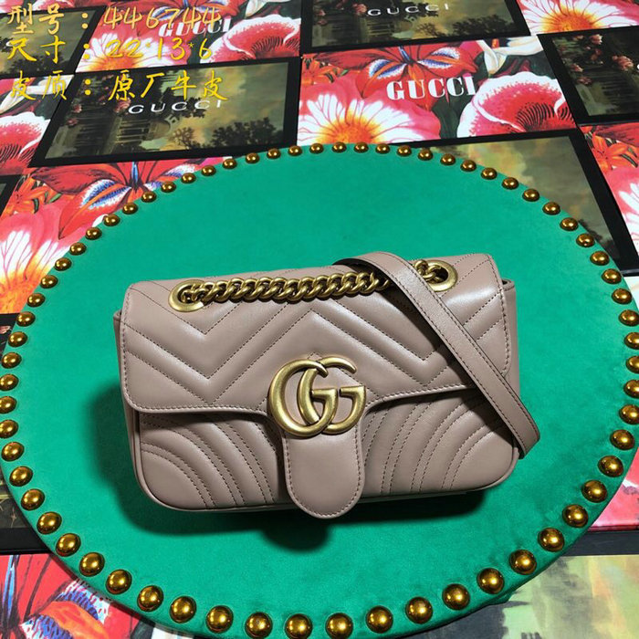 Gucci GG Marmont Matelasse Mini Bag Nude 446744