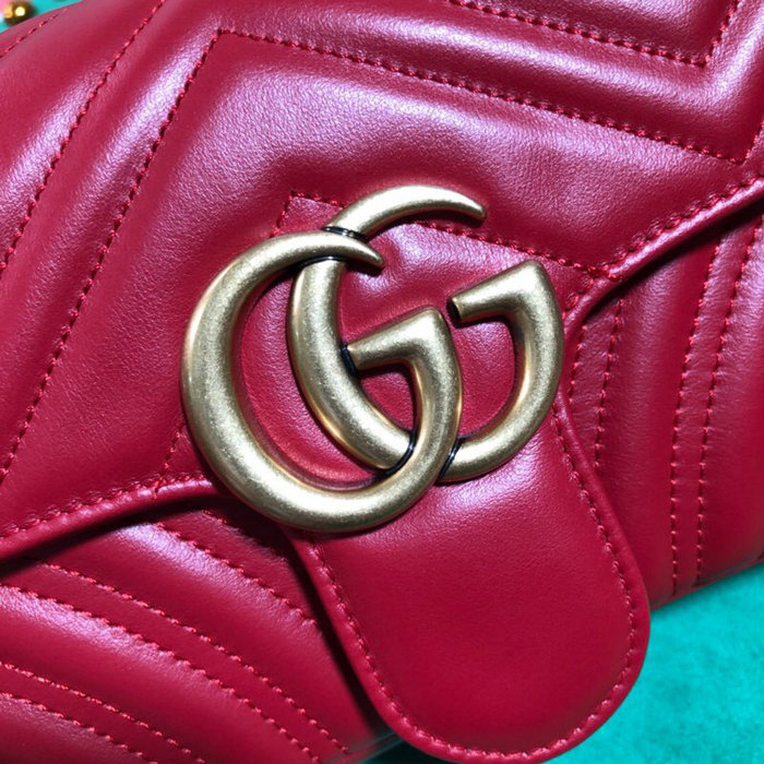 Gucci GG Marmont Matelasse Mini Bag Red 446744