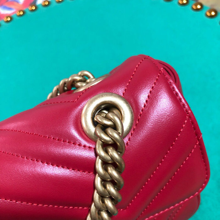 Gucci GG Marmont Matelasse Mini Bag Red 446744