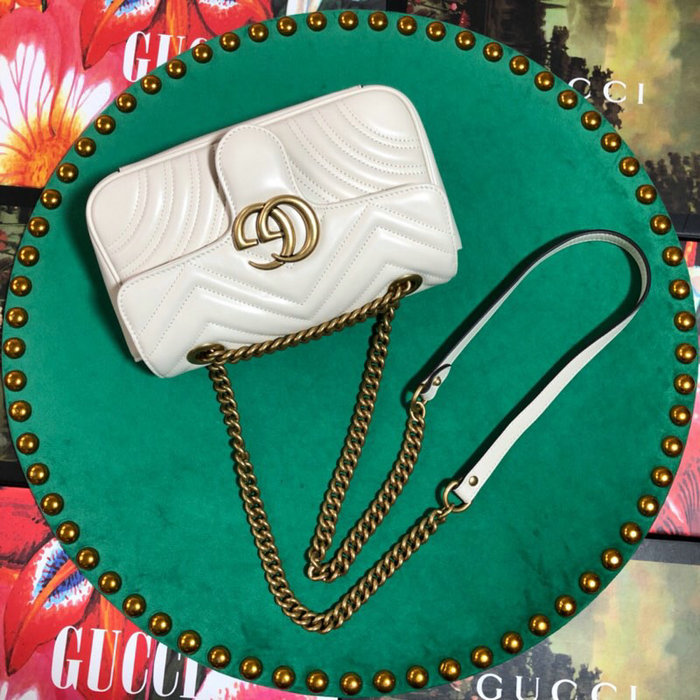 Gucci GG Marmont Matelasse Mini Bag White 446744