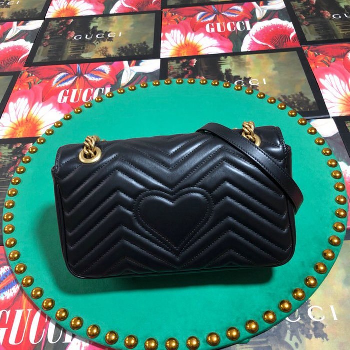 Gucci GG Marmont Matelasse Shoulder Bag Black 443497