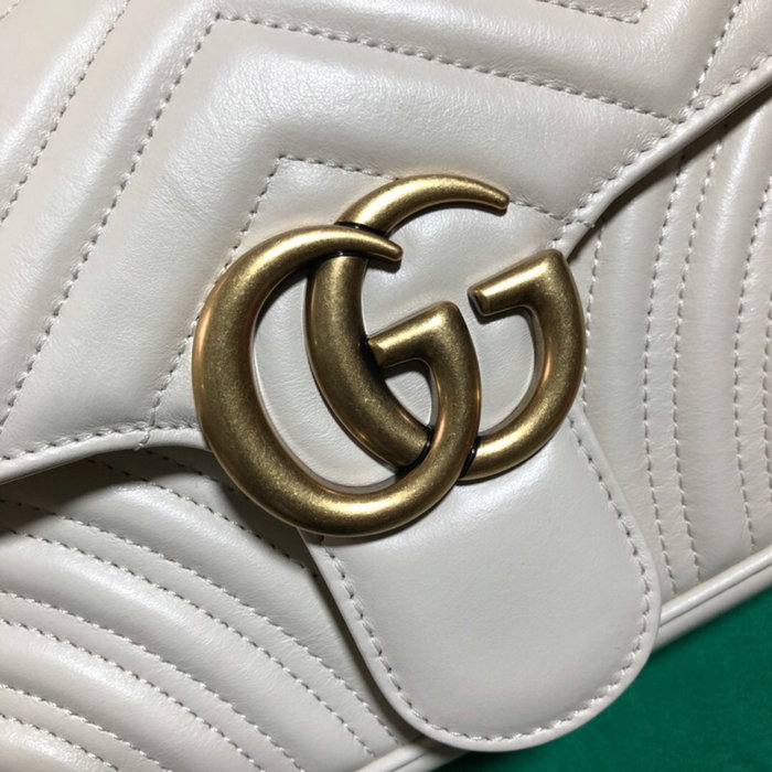 Gucci GG Marmont Matelasse Shoulder Bag White 443497