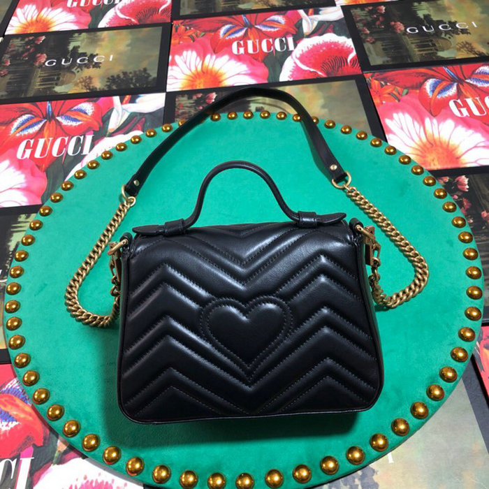 Gucci GG Marmont Mini Top Handle Bag Black 547260