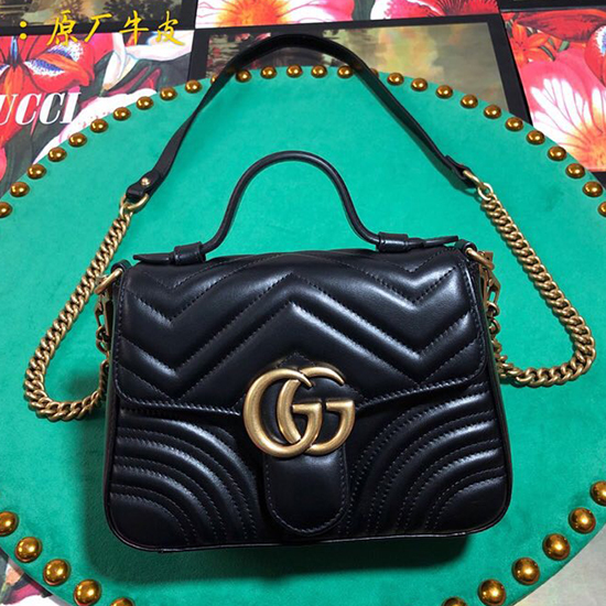 Gucci GG Marmont Mini Top Handle Bag Black 547260