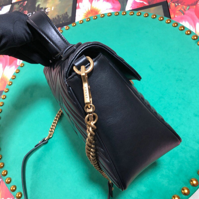 Gucci GG Marmont Small Top Handle Bag Black 498110