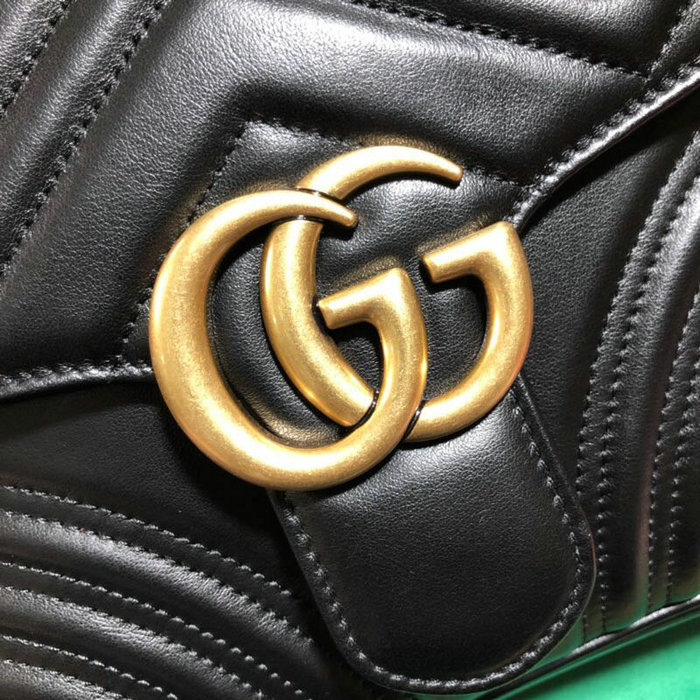 Gucci GG Marmont Small Top Handle Bag Black 498110