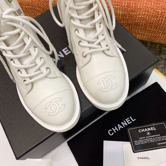 Chanel Calfskin Boots White CS14086