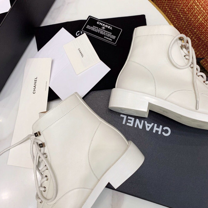 Chanel Calfskin Boots White CS14086