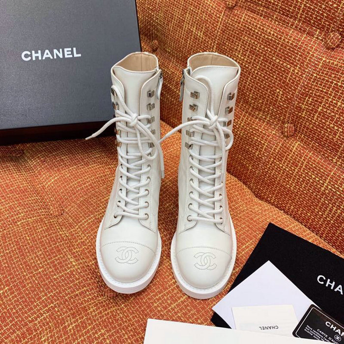 Chanel Calfskin Boots White CS14087