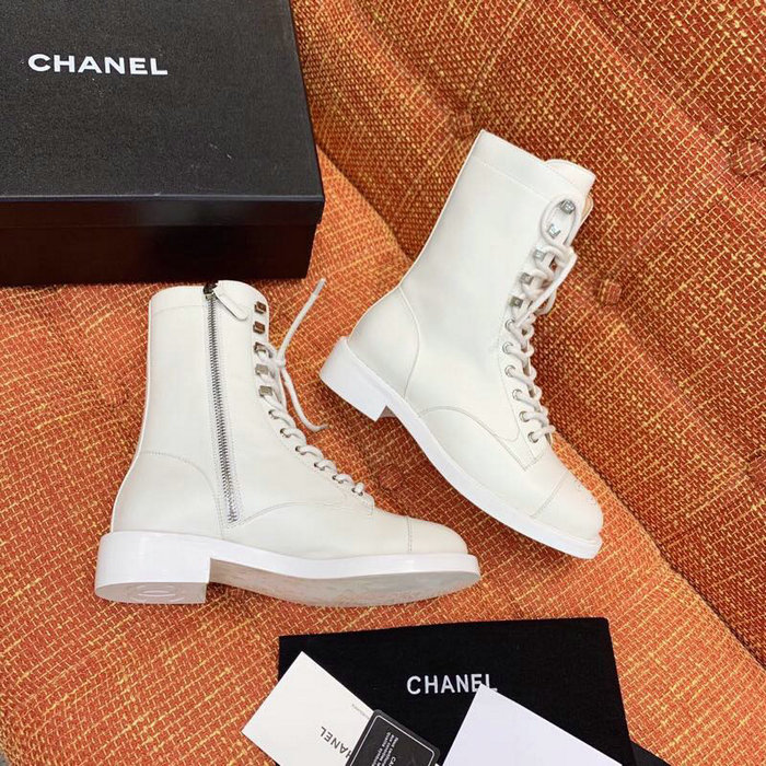 Chanel Calfskin Boots White CS14087